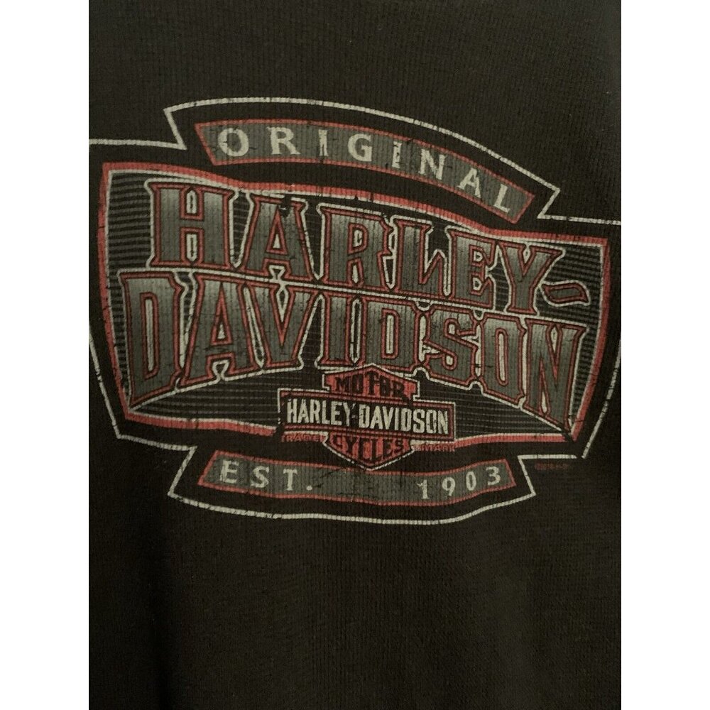 Harley-Davidson Original Long Sleeve Black Waffle T-Shirt Ronnies Pittsfield MA